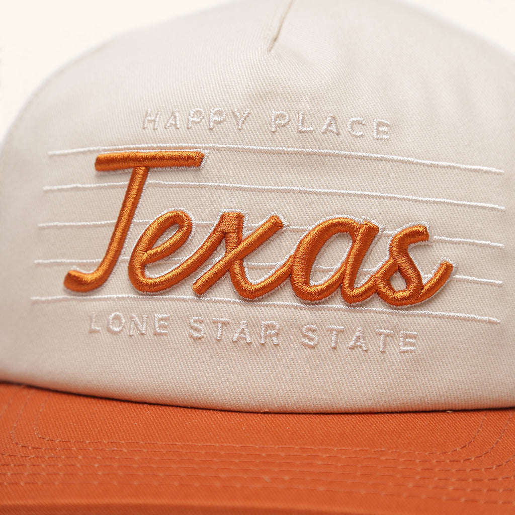 Texas Hometown Thrift Snapback - Natural/Burnt Orange