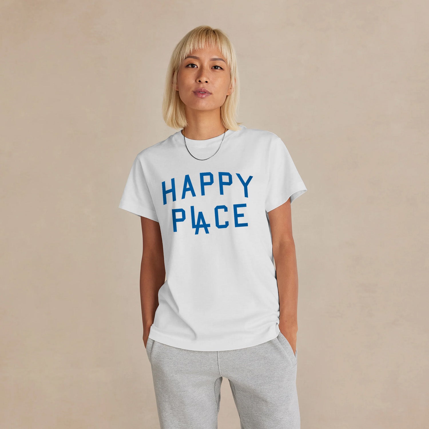 Happy Place LA Supima T-Shirt - Heather Grey [Pre-Order]